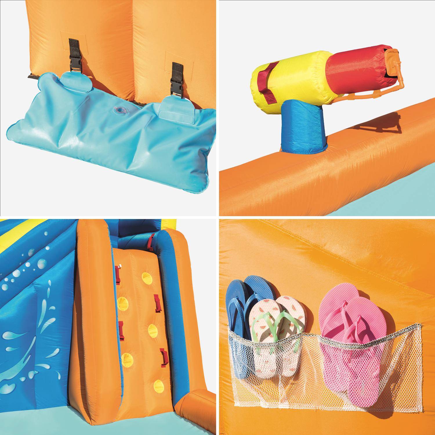Opblaasbaar speelkasteel – Villandry - Opblaasbare waterglijbaan, springkussen voor kinderen, 3,65 x 3,2 x 2,7 m Photo3