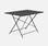 Table jardin bistrot pliable - Emilia rectangle anthracite- Table rectangle 110x70cm en acier thermolaqué | sweeek
