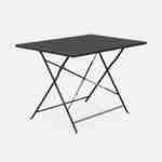 Emilia - Bistro tuintafel opvouwbaar - Rechthoekige tafel 110x70cm van staal met thermolak - Antraciet  Photo3