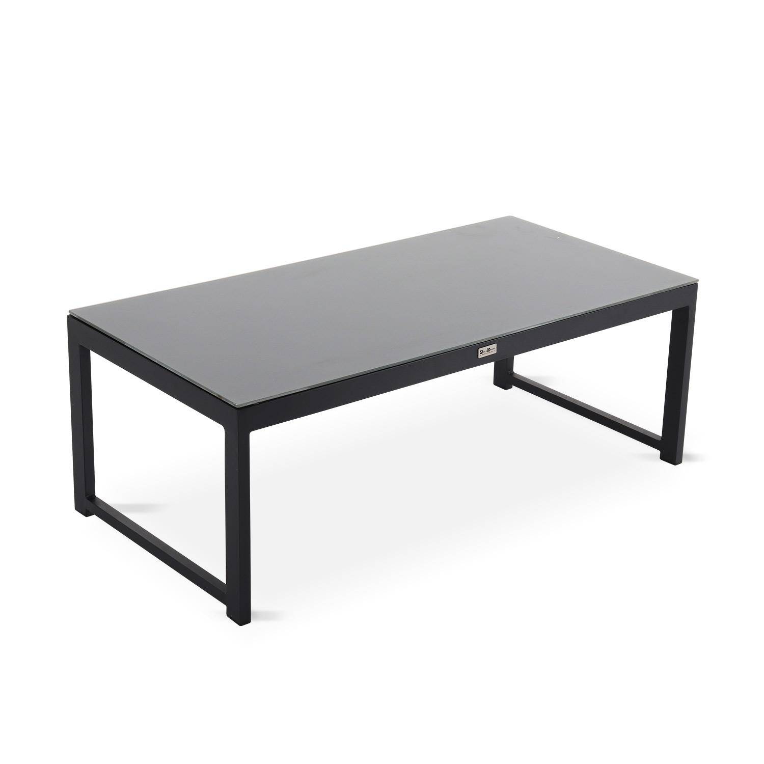 4 Sitze Gartengarnitur - Baléa Anthrazit und Taupe, 4 Aluminiumelemente, dicke Kissen, Designstück Photo5