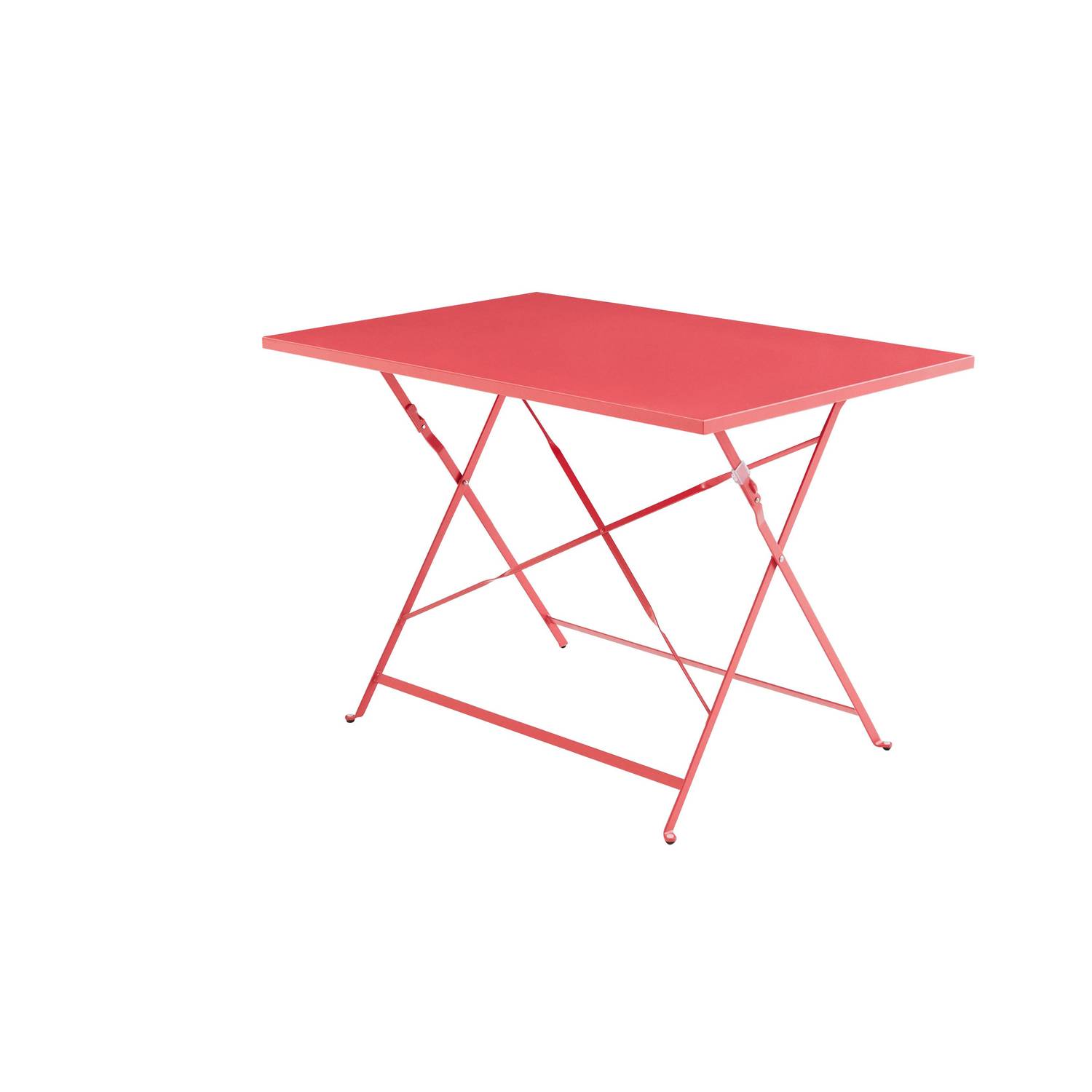 Emilia - Bistro tuintafel opvouwbaar - Rechthoekige tafel 110x70cm van staal met thermolak - Frambozenrood Photo1