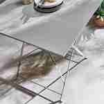 Klappbarer Bistro-Gartentisch - Emilia quadratisch Taupegrau - Quadratischer Tisch 70x70cm aus pulverbeschichtetem Stahl Photo2