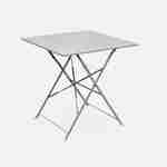 Klappbarer Bistro-Gartentisch - Emilia quadratisch Taupegrau - Quadratischer Tisch 70x70cm aus pulverbeschichtetem Stahl Photo3