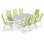 Aluminium Gartenmöbel 8 Sitze Tisch Weiß Textilene apfelgrüne Stühle | sweeek