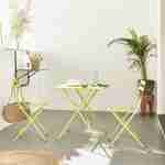 Table jardin bistrot pliable - Emilia carrée vert- Table carrée 70x70cm en acier thermolaqué Photo2