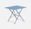 Table jardin bistrot pliable - Emilia carré bleu grisé- Table carrée 70x70cm en acier thermolaqué | sweeek