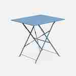 Emilia - Tuintafel bistrot opvouwbaar - Vierkante tafel 70x70cm van staal met thermolak - Blauwgrijs Photo1