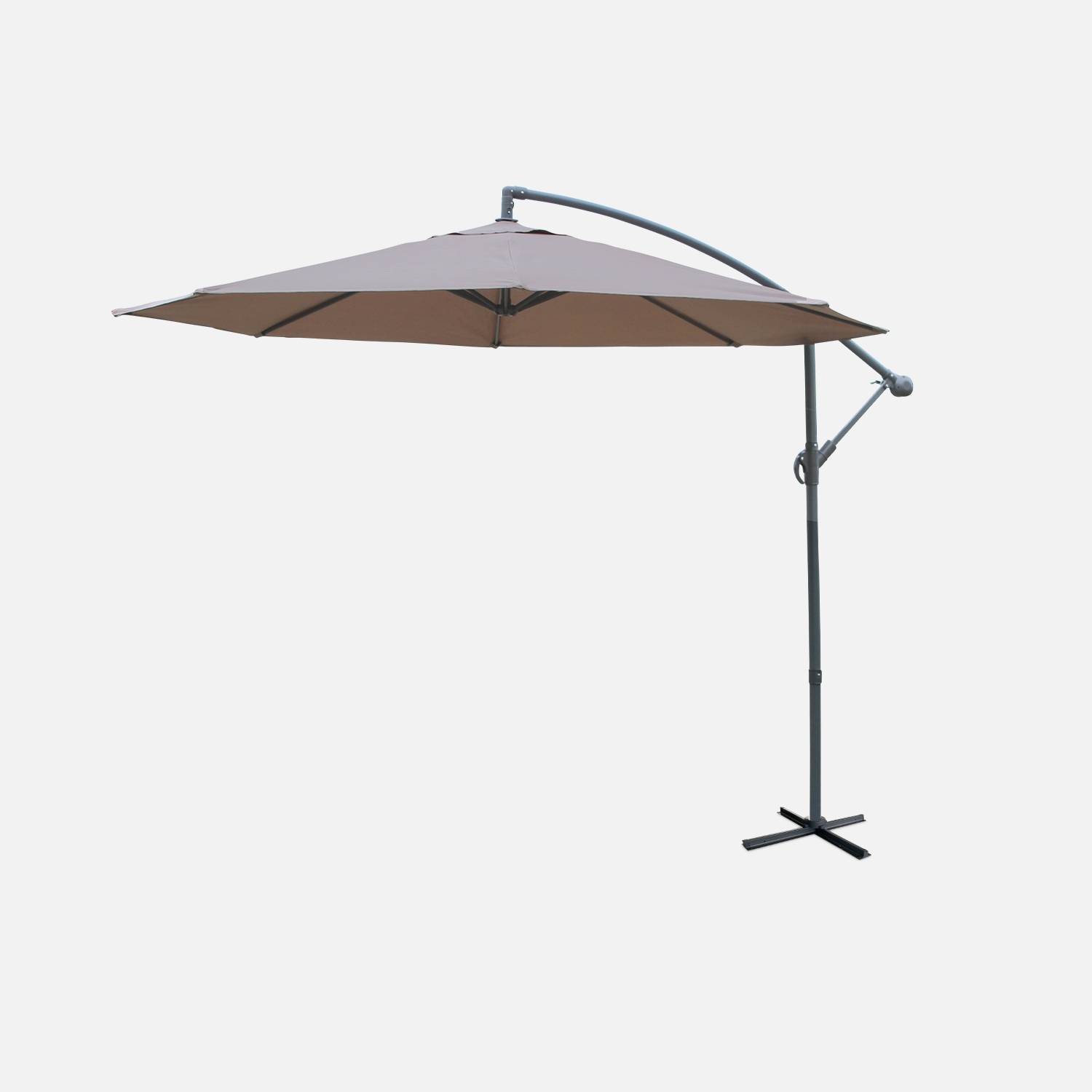Hardelot, parasol déporté rond 300cm de diamètre - taupe | sweeek