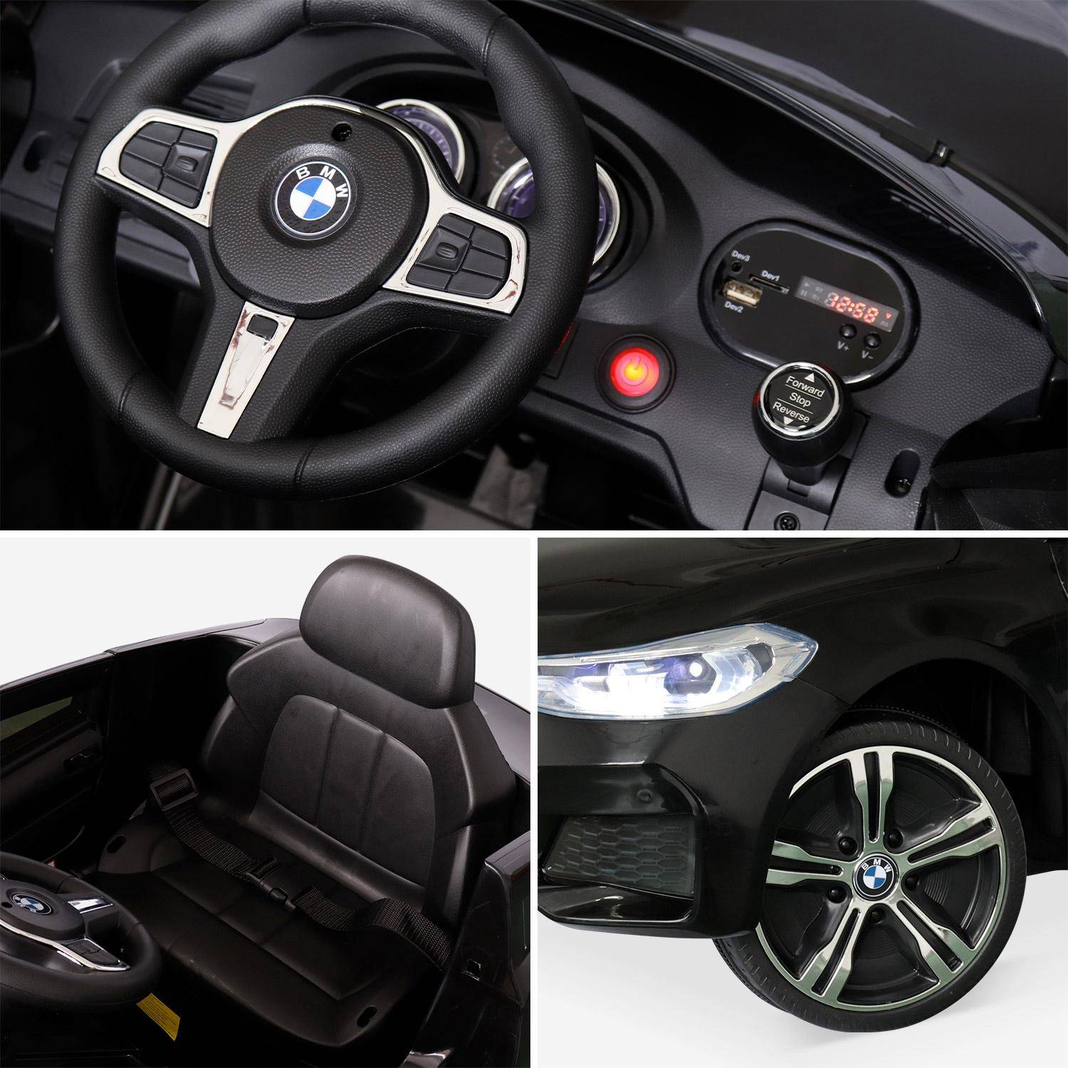 BMW GT6 Gran Turismo negro, coche eléctrico 12V, 1 plaza, descapotable para niños con autorradio y mando a distancia Photo5