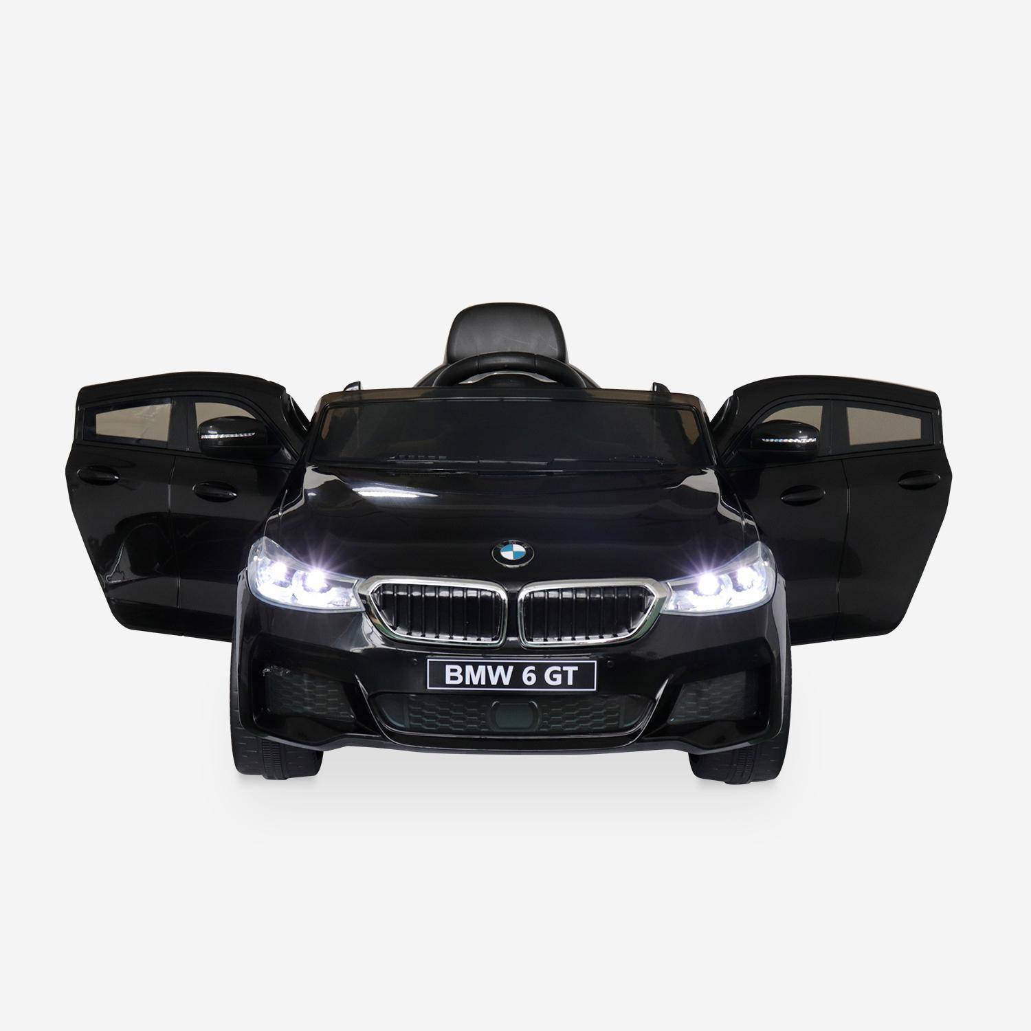 BMW GT6 Gran Turismo negro, coche eléctrico 12V, 1 plaza, descapotable para niños con autorradio y mando a distancia Photo4