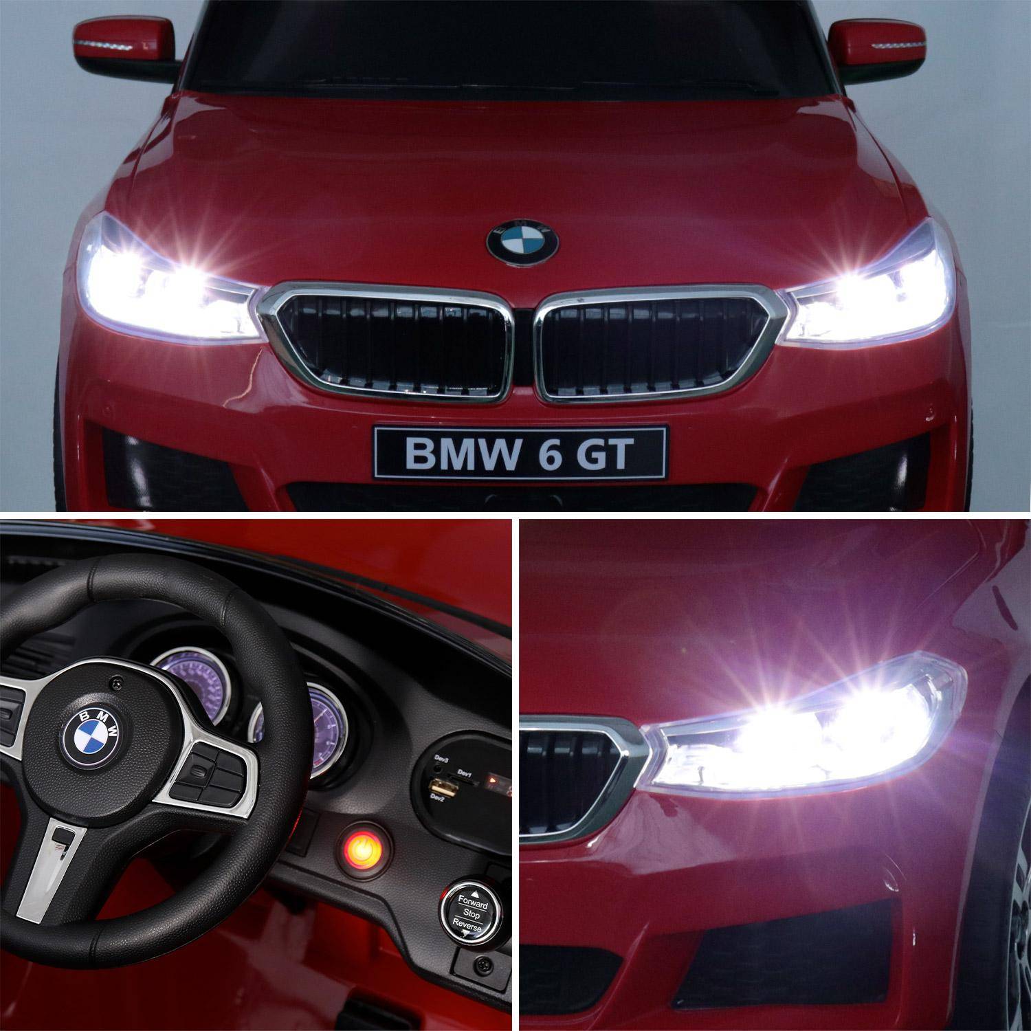 BMW Série 6 GT rouge, voiture électrique pour enfants 12V 4 Ah, 1 place, avec autoradio et télécommande,sweeek,Photo6