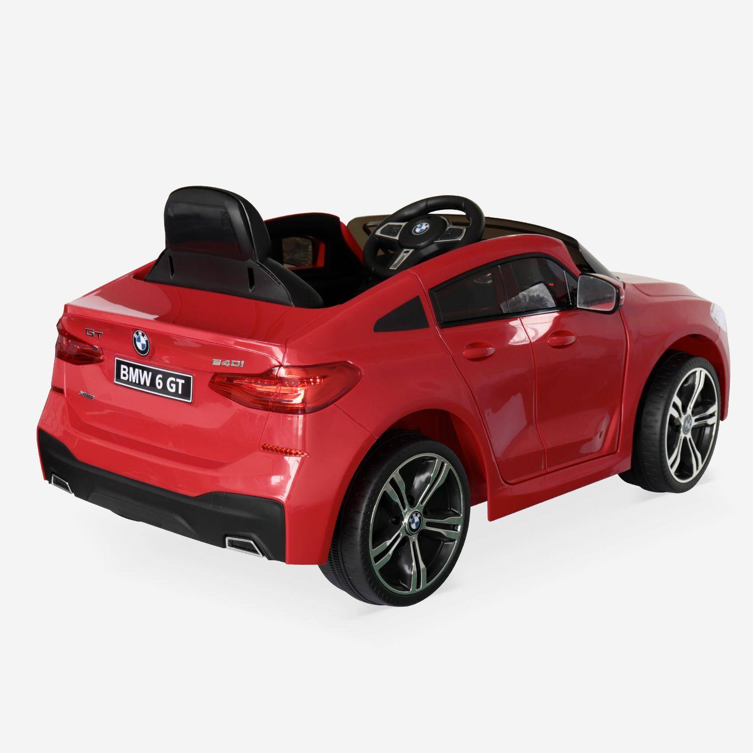 BMW Serie 6GT Gran Turismo rossa, macchina elettrica per bambini 12V 4 Ah, 1 posto, con autoradio e telecomando,sweeek,Photo3