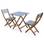 Conjunto de jardim de madeira Bistro 60x60cm - Barcelona - cinza claro, mesa dobrável bicolor quadrada 2 cadeiras dobráveis | sweeek