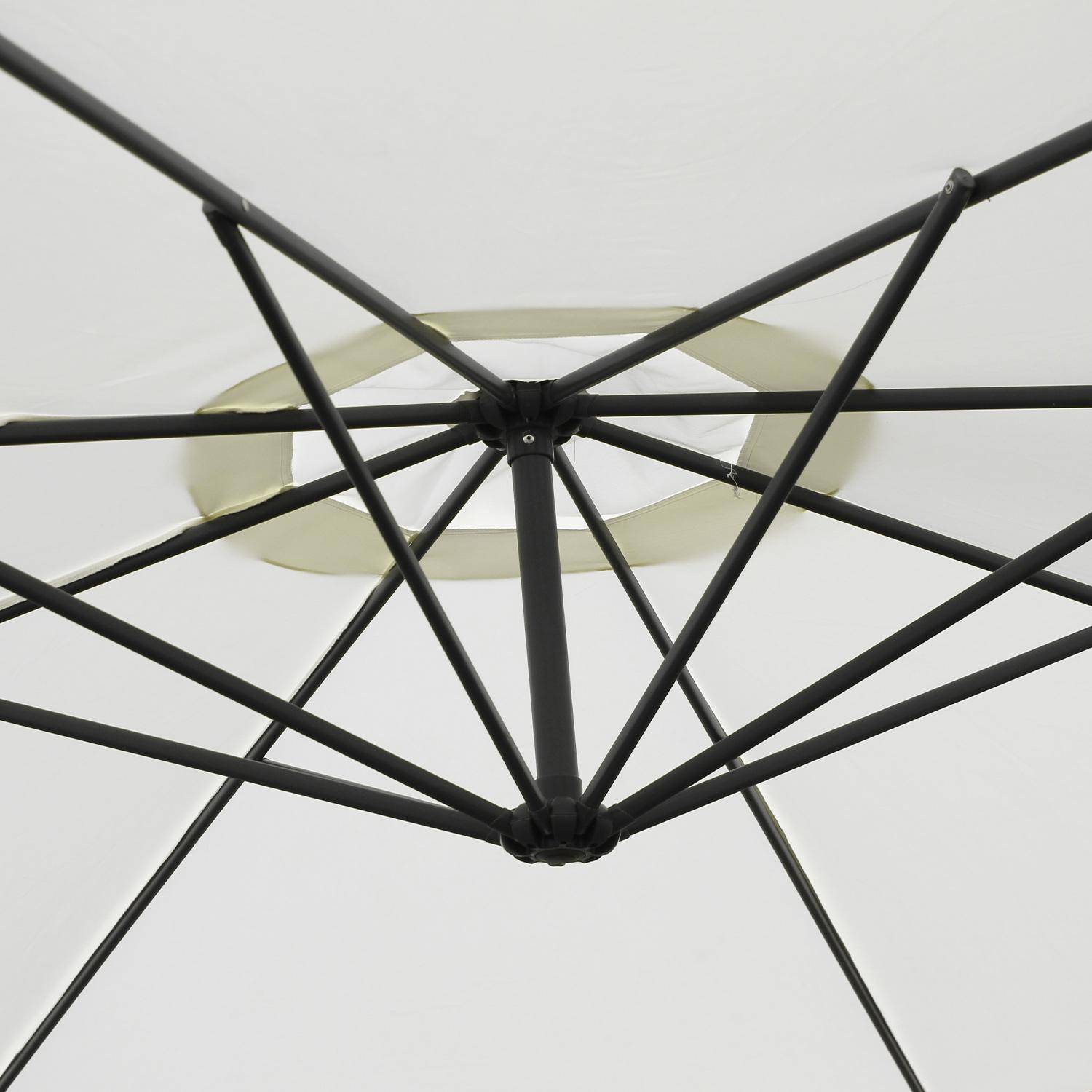 Ombrellone offset Ø350cm - Hardelot - Colore ecrù, struttura antracite, manovella a scomparsa.,sweeek,Photo5
