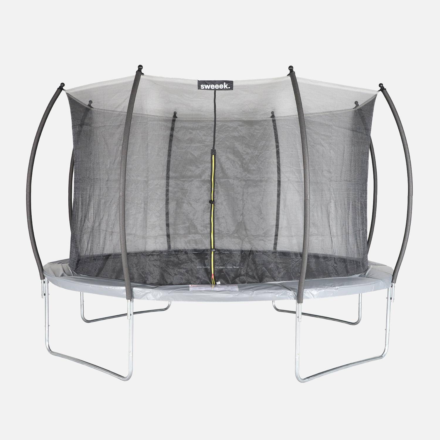 12ft trampoline with inner safety net, Grey | sweeek