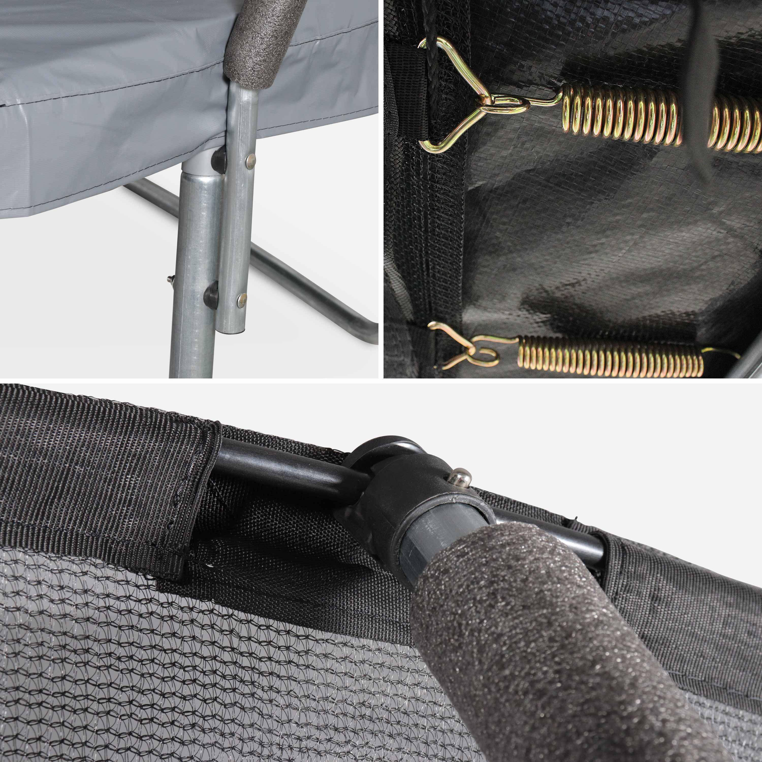 Trampoline Ø 250cm – Pluton Inner  XXL-  veiligheidsnet, ladder, dekzeil, verankeringskit en opbergnet voor schoenen - 2,5m 250 cm,sweeek,Photo3