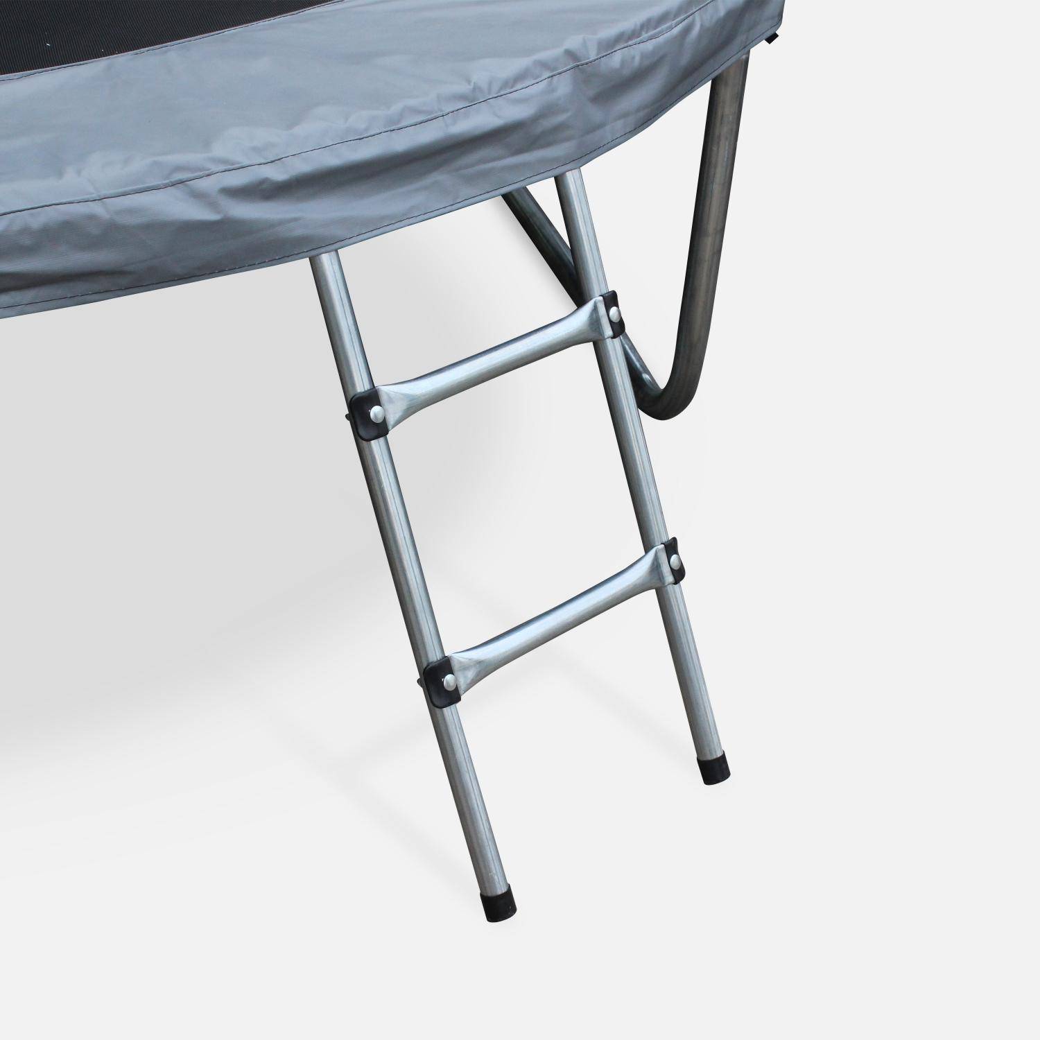 Trampoline Ø 370cm – Saturne Inner XXL -  veiligheidsnet, ladder, dekzeil, verankeringskit en opbergnet voor schoenen – 3,7m 370 cm Photo5
