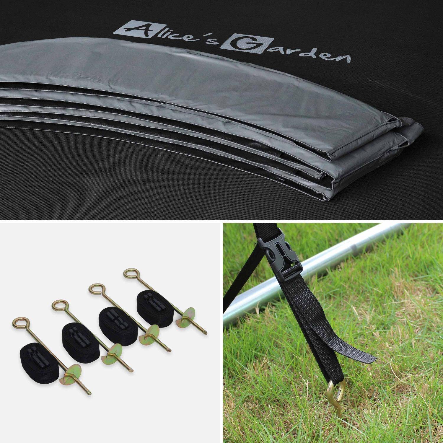 Trampoline Ø 370cm – Saturne Inner XXL -  veiligheidsnet, ladder, dekzeil, verankeringskit en opbergnet voor schoenen – 3,7m 370 cm Photo6
