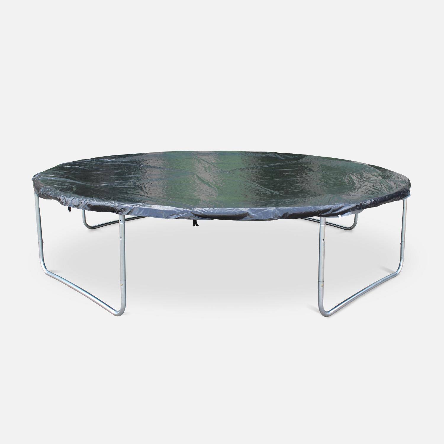 Trampoline Ø 370cm – Saturne Inner XXL -  veiligheidsnet, ladder, dekzeil, verankeringskit en opbergnet voor schoenen – 3,7m 370 cm Photo3