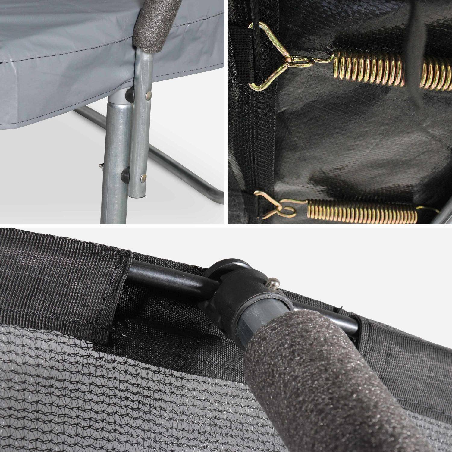 Trampoline Ø 370cm – Saturne Inner XXL -  veiligheidsnet, ladder, dekzeil, verankeringskit en opbergnet voor schoenen – 3,7m 370 cm Photo4