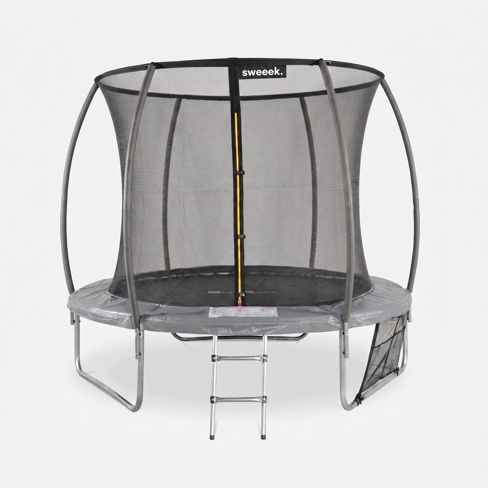 Trampoline rond Ø 250cm grijs met veiligheidsnet aan binnenzijde - Pluton INNER – Nieuw model - trampoline voor tuin 2,50m 250 cm |Kwaliteit PRO. | EU Normen.,sweeek,Photo1
