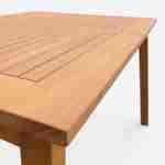 Gartengarnitur aus Holz, großer Tisch 180/240 cm mit Verlängerung, 8 Stühle aus geöltem FSC-Eukalyptusholz und taupegrauem Textilene - Almeria Photo5