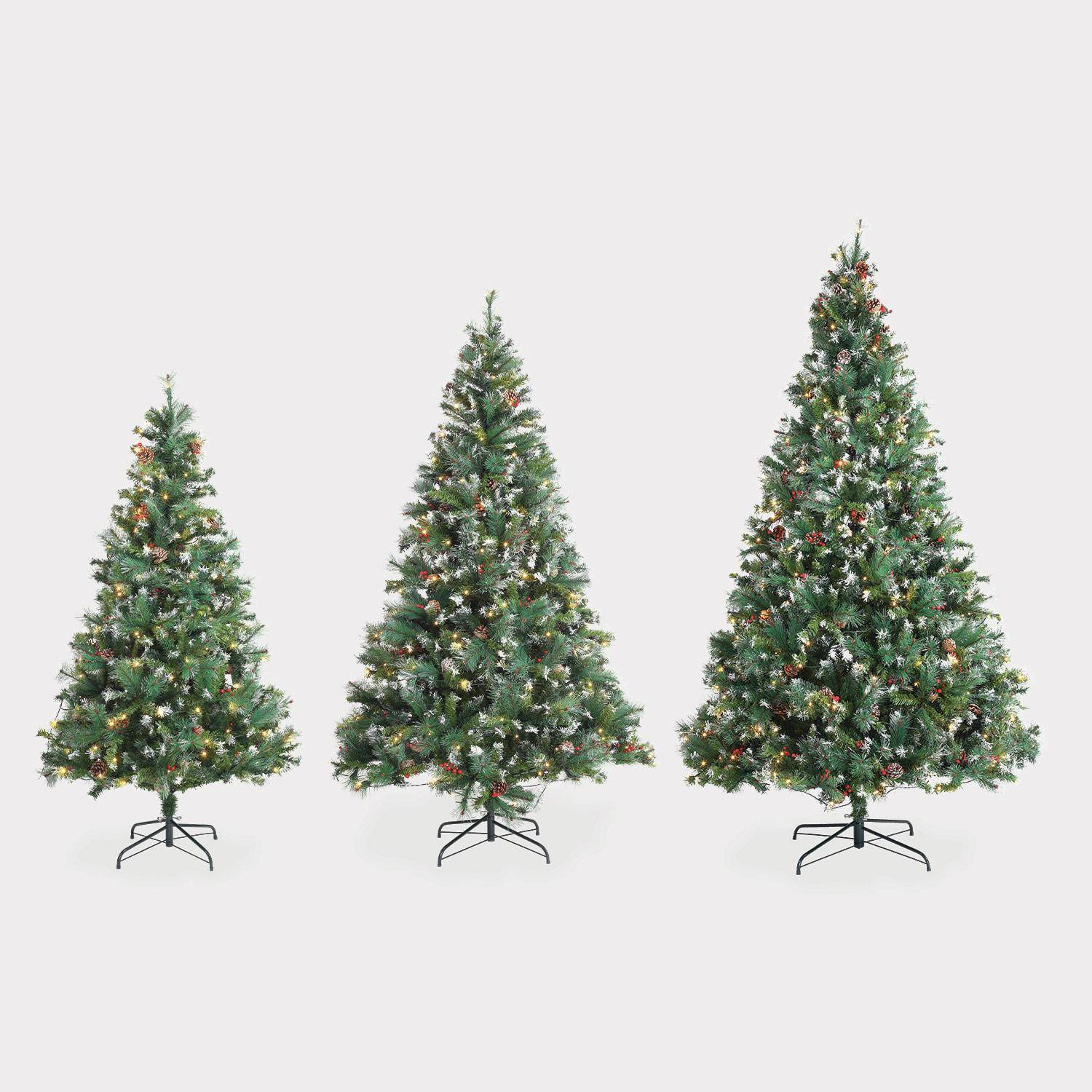 Sapin de Noël artificiel Deluxe de 240 cm avec guirlande lumineuse, décorations et pied inclus Photo6