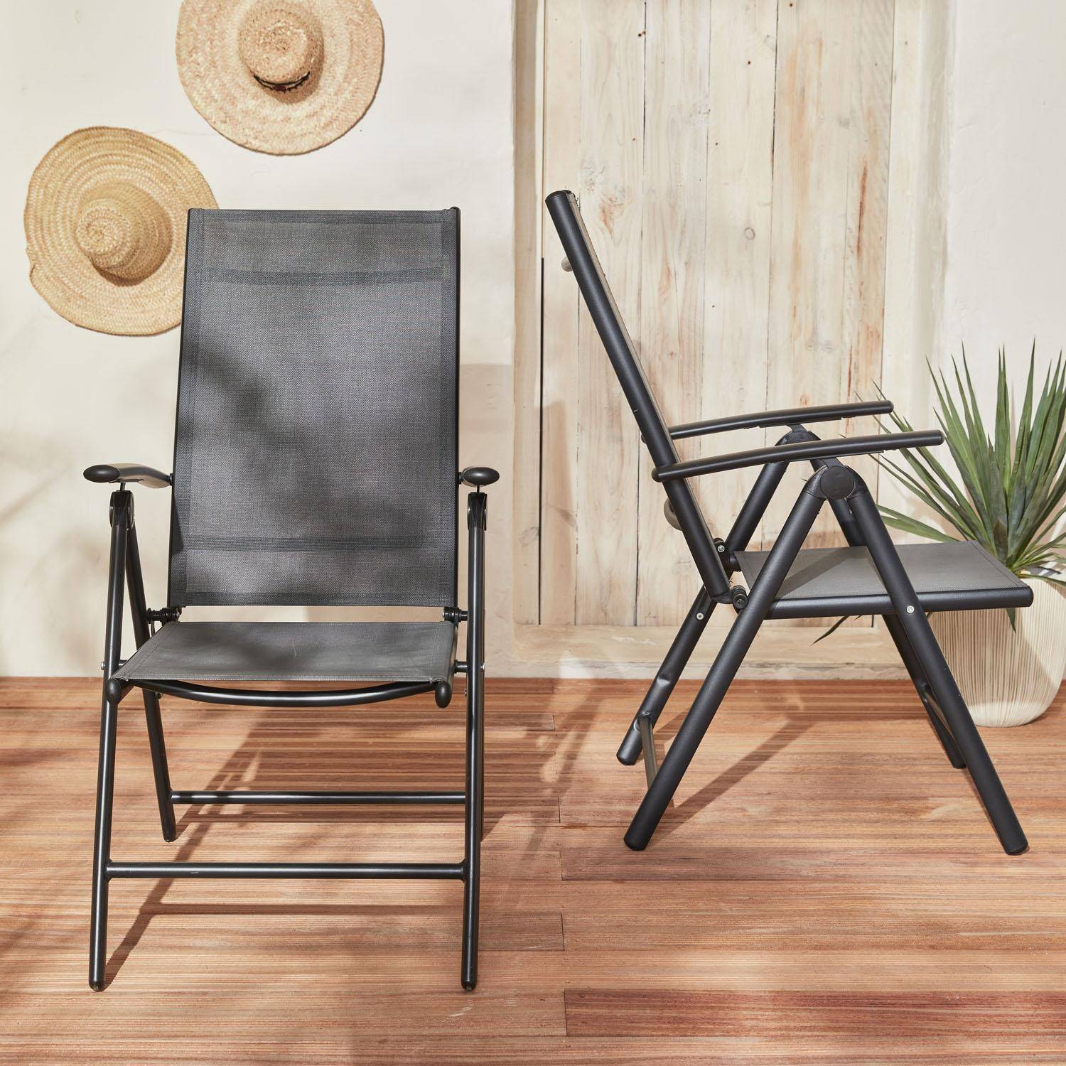 Set van 2 Naevia tuinstoelen van aluminium en textileen Photo1