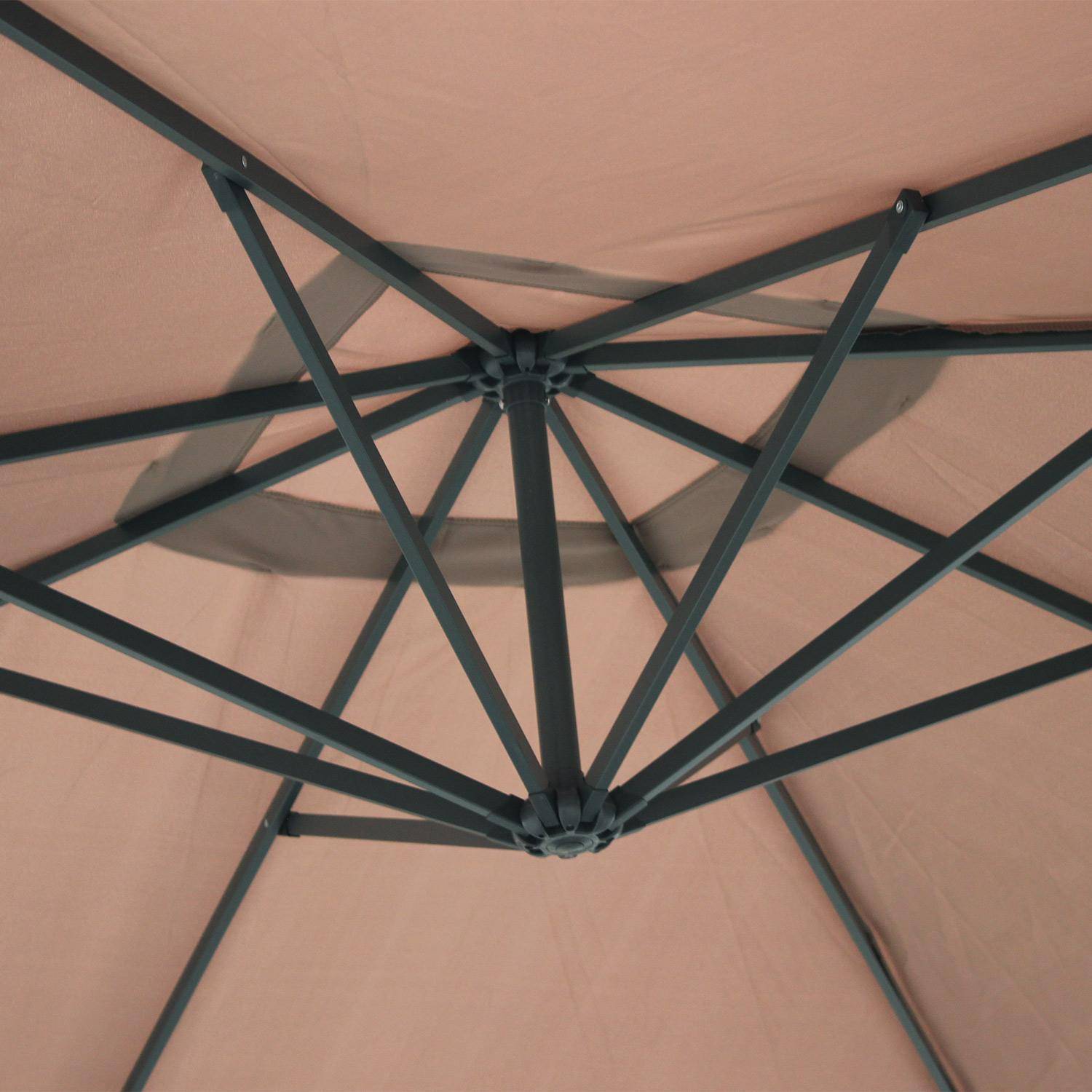 Parasol, excéntrico cuadrado de 3x3m - Pardo - HARDELOT Photo6