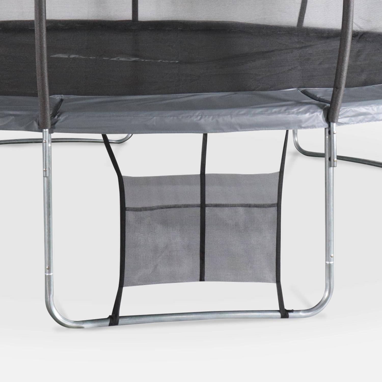 Trampolina okrągła Ø 490 cm szara z wewnętrzną siatką ochronną - Jupiter Inner XXL - drabinka, plandeka, siatka na buty i zestaw kotwiący 4,90 m 490 cm,sweeek,Photo3