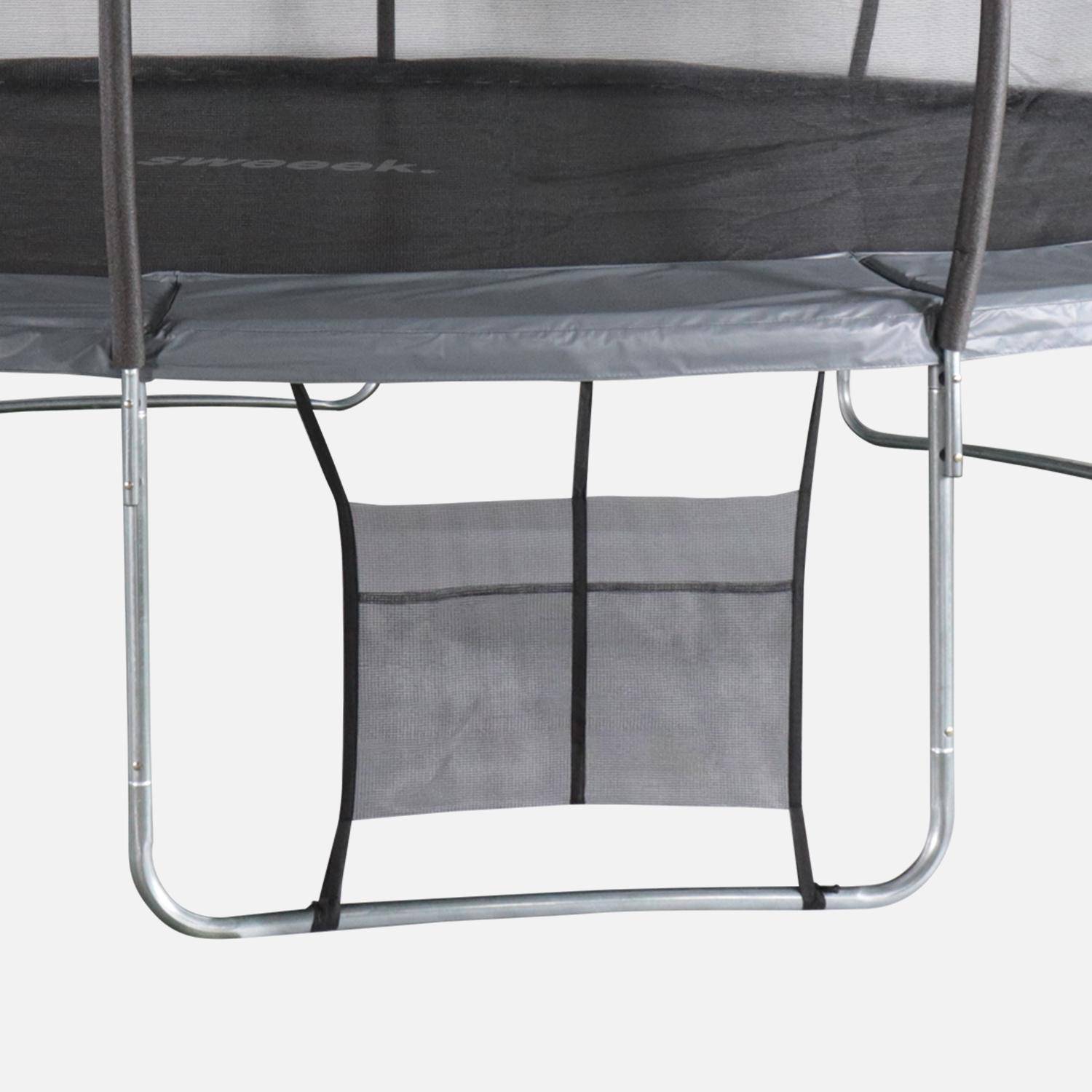 Trampolina okrągła Ø 490 cm szara z wewnętrzną siatką ochronną - Jupiter Inner XXL - drabinka, plandeka, siatka na buty i zestaw kotwiący 4,90 m 490 cm Photo4