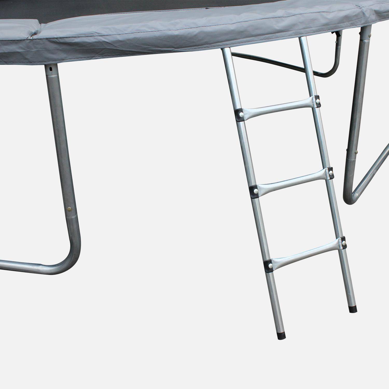 Trampolina okrągła Ø 490 cm szara z wewnętrzną siatką ochronną - Jupiter Inner XXL - drabinka, plandeka, siatka na buty i zestaw kotwiący 4,90 m 490 cm,sweeek,Photo6