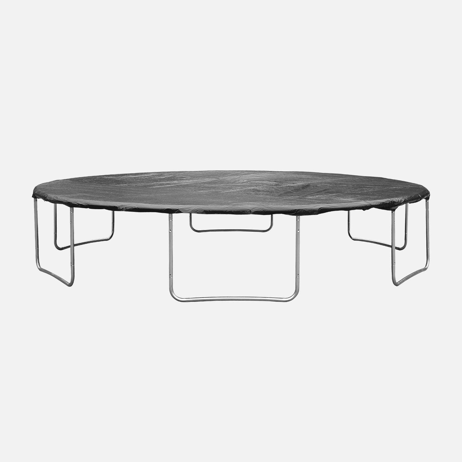 Trampolina okrągła Ø 490 cm szara z wewnętrzną siatką ochronną - Jupiter Inner XXL - drabinka, plandeka, siatka na buty i zestaw kotwiący 4,90 m 490 cm Photo3