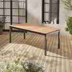 Tavolo allungabile in legno alluminio 200/250cm con prolunga - Sevilla - Struttura in legno di eucalipto FSC oliato e antracite Photo1