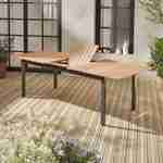 Tavolo allungabile in legno alluminio 200/250cm con prolunga - Sevilla - Struttura in legno di eucalipto FSC oliato e antracite Photo2