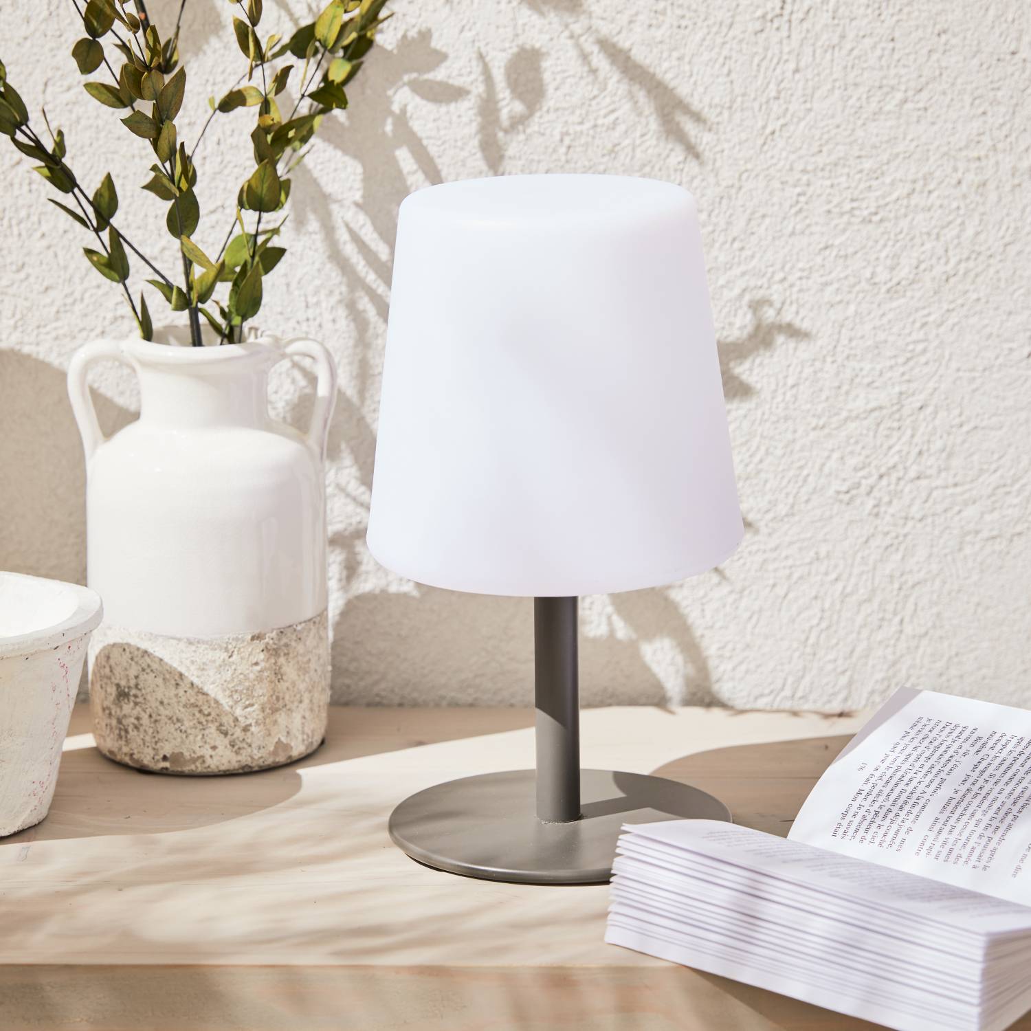 LAMPADA S COLOR - LED-tafellamp 28cm antraciet - Heldere decoratieve tafellamp, Ø 16cm | sweeek