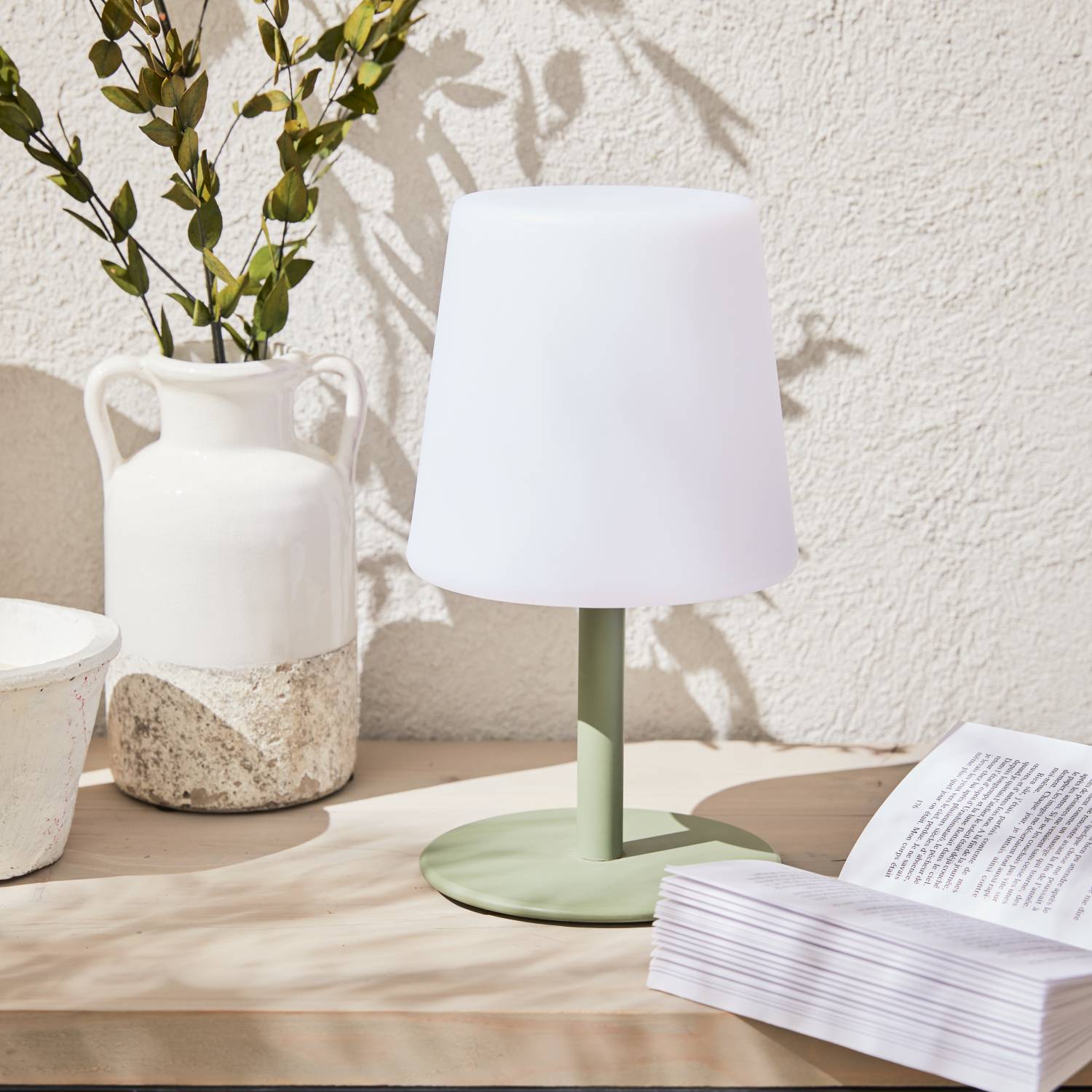 LAMPADA S COLOR - LED-tafellamp 28cm groengrijs - Heldere decoratieve tafellamp, Ø 16cm | sweeek
