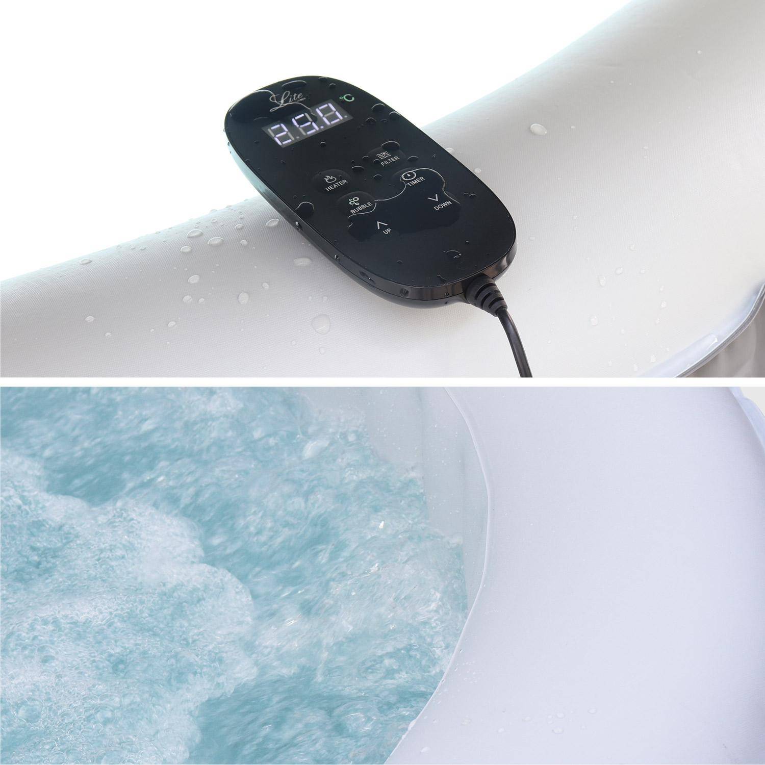 Spa MSPA gonflable rond – Kili 6 gris 6 places - système anti-gel + bâche, 180 cm, pompe, chauffage, gonfleur, filtre,sweeek,Photo3