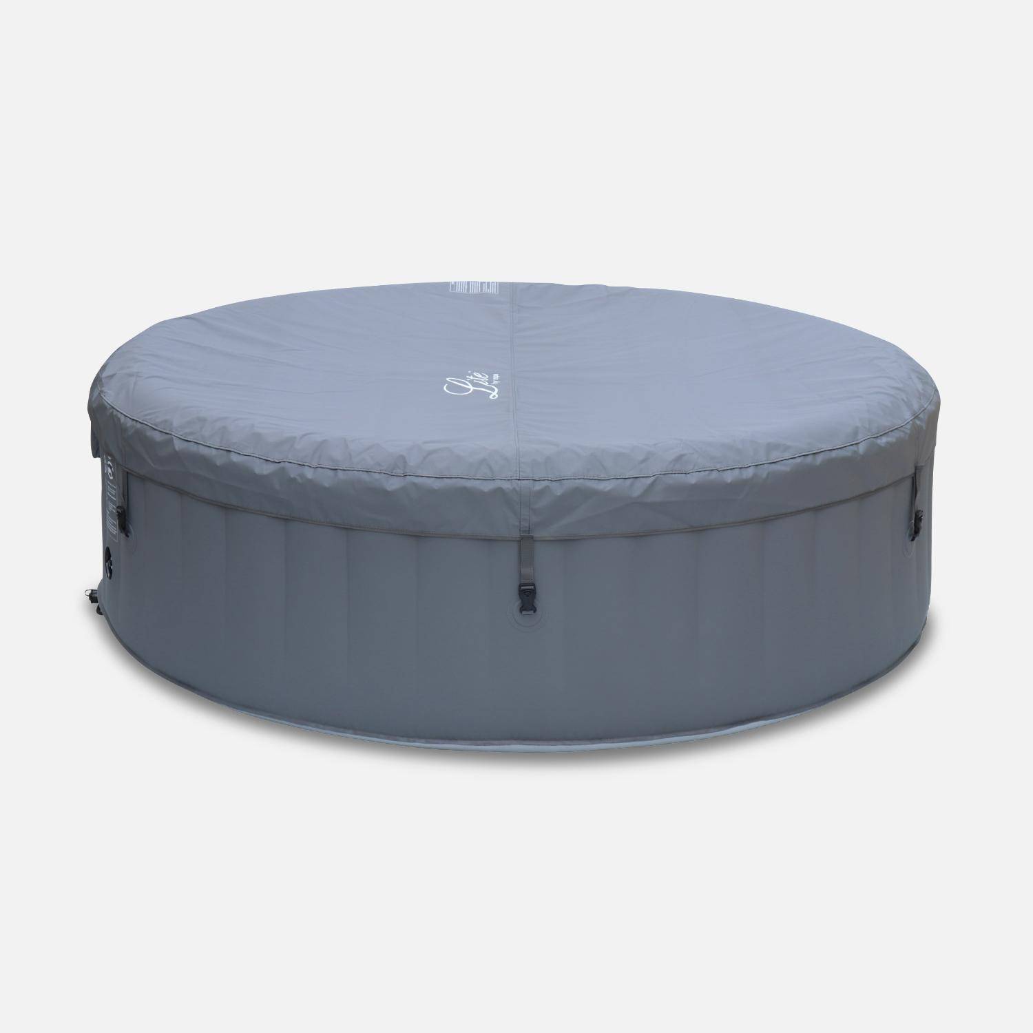 Spa MSPA gonflable rond – Kili 6 gris 6 places - système anti-gel + bâche, 180 cm, pompe, chauffage, gonfleur, filtre,sweeek,Photo2