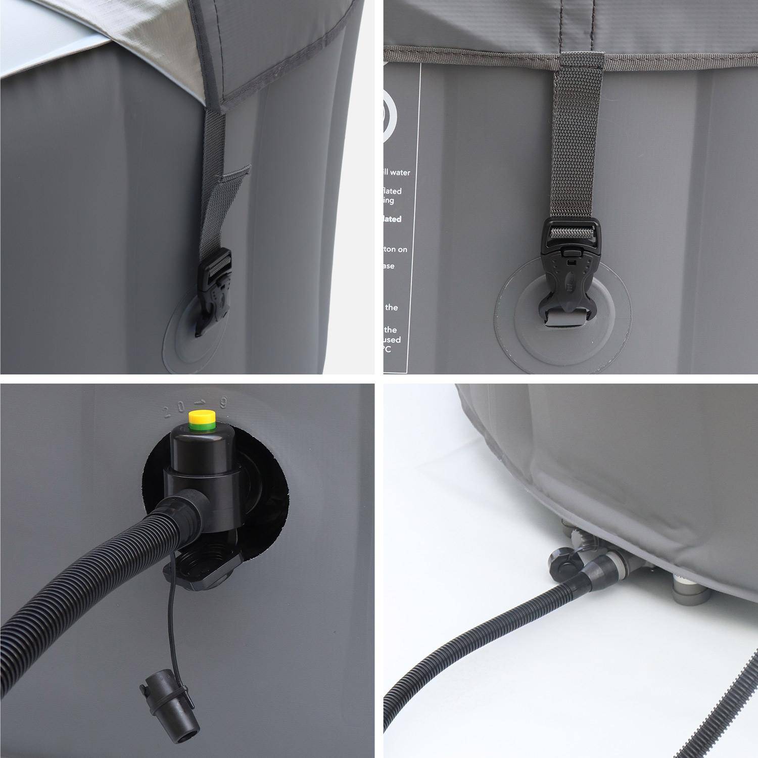 Spa MSPA gonflable rond – Kili 6 gris 6 places - système anti-gel + bâche, 180 cm, pompe, chauffage, gonfleur, filtre,sweeek,Photo5
