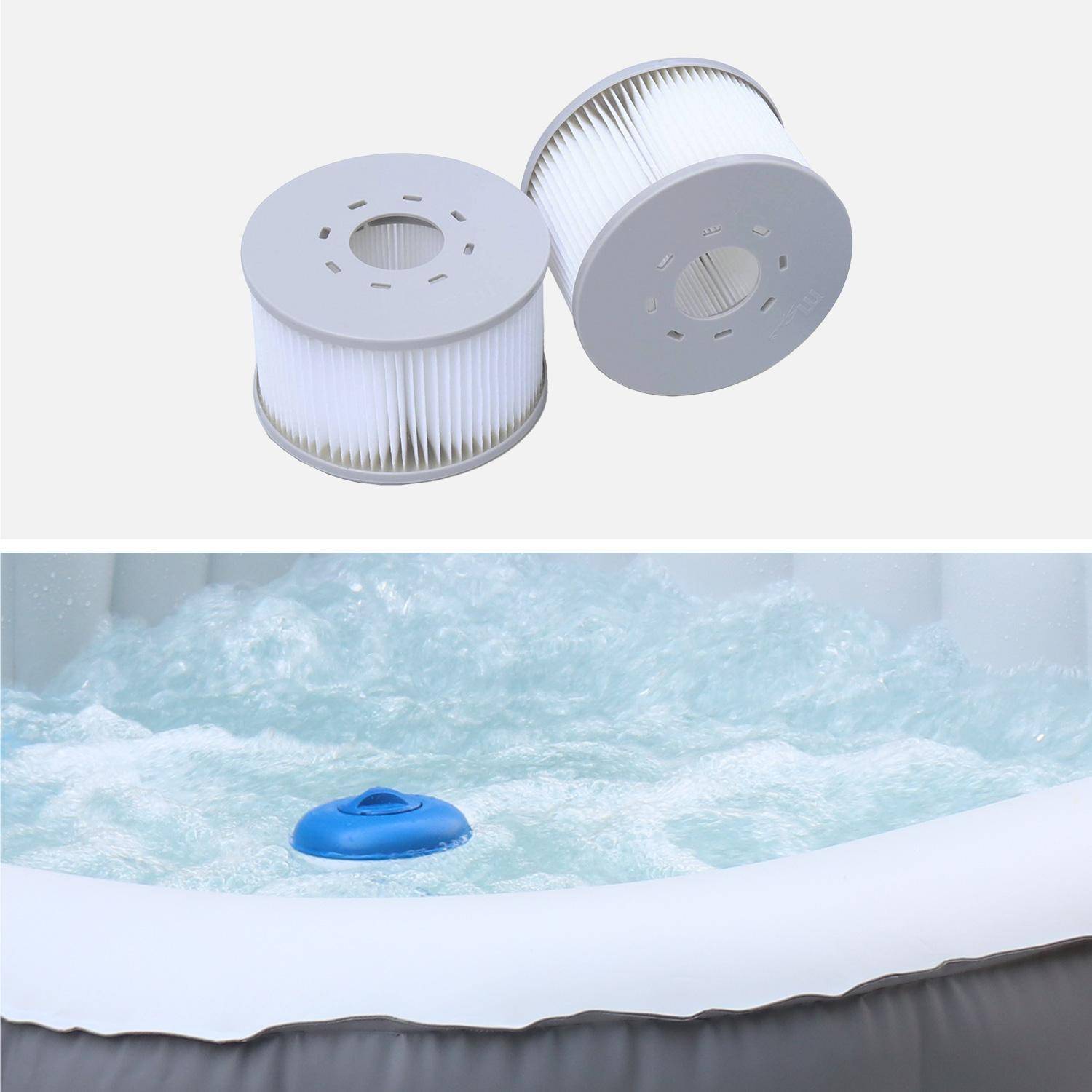 Spa MSPA gonflable rond – Kili 6 gris 6 places - système anti-gel + bâche, 180 cm, pompe, chauffage, gonfleur, filtre,sweeek,Photo4