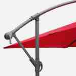 Parasol déporté carré 3x3m - Hardelot 3x3m - Rouge - Manivelle anti-retour | Toile déperlante | Facile à utiliser Photo5