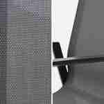 4er Set Sessel - Washington Anthrazit - Aus anthrazitfarbenem Aluminium und dunkelgrauem Textilene, stapelbar Photo4