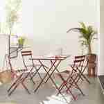 Set mit 2 klappbaren Gartenstühlen - Emilia bordeaux - Pulverbeschichteter Stahl Photo1