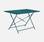 Table jardin bistrot pliable - Emilia rectangle bleu canard- Table rectangle 110x70cm en acier thermolaqué | sweeek