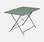 Table de jardin bistrot pliable - Emilia rectangle vert de gris- Table rectangle 110x70cm en acier thermolaqué | sweeek