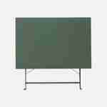 Table de jardin bistrot pliable - Emilia rectangle vert de gris- Table rectangle 110x70cm en acier thermolaqué Photo3