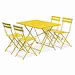 Klappbarer Bistro-Gartentisch - Emilia gelb rechteckig - Rechteckiger Tisch 110x70cm aus pulverbeschichtetem Stahl Photo4