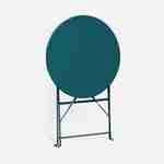 Table de jardin bistrot pliable - Emilia ronde bleu canard- Table ronde Ø60cm en acier thermolaqué Photo4