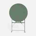 Table de jardin bistrot pliable - Emilia ronde vert de gris- Table ronde Ø60cm en acier thermolaqué Photo5